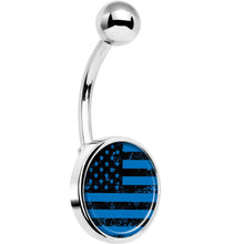 Load image into Gallery viewer, Blue American Flag Belly Ring