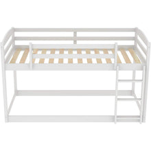Load image into Gallery viewer, Twin Over Twin Floor Bunk Bed with Ladder