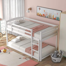 Load image into Gallery viewer, Twin Over Twin Floor Bunk Bed with Ladder