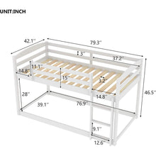 Load image into Gallery viewer, Twin Over Twin Floor Bunk Bed with Ladder