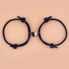 Load image into Gallery viewer, Two Halves Heart Magnetic Bracelet Steel Pendant Couple Bracelets For Friendship Bracelets Braid Rope Magnet Attraction Matching Bracelet Lover Gifts For Boyfriend And Girlfriend