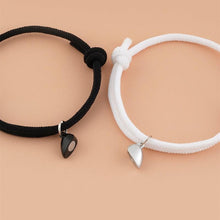 Load image into Gallery viewer, Two Halves Heart Magnetic Bracelet Steel Pendant Couple Bracelets For Friendship Bracelets Braid Rope Magnet Attraction Matching Bracelet Lover Gifts For Boyfriend And Girlfriend