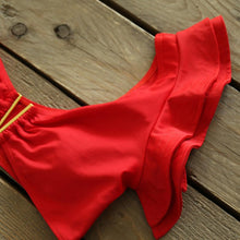 Load image into Gallery viewer, Two-Pieces Women Floral Push-Up Padded Bra Ruffles Bikini Set Swimsuit Swimwear Bathing Suit Beachwear Floral Printed Swimsuit Knotted String Triangle Bikini Tie Side High Cut Cheeky Bikini Set
