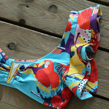 Load image into Gallery viewer, Two-Pieces Women Push-Up Padded Bra Ruffles Bandage Bikini Set Swimsuit Women's Bathing Suits Ruffles Flounce Bikini Sets Low Rise Two Piece Swimsuit Swimwear Bathing Suit Beachwear