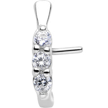 Load image into Gallery viewer, 20G Clear CZ Gem Faux Hoop L Shaped Nose Ring