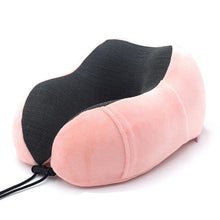 Load image into Gallery viewer, U-Shape Travel Pillow Pure Memory Foam Neck Pillow for Airplane Office Nap Cervical Pillows Flight Sleeping Head Neck Support Memory Cotton Neck Pillow Cervical Vertebra Travel Portable Noon Break Aircraft Neck Pillow For Traveling