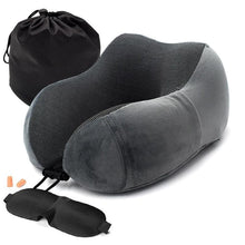 Load image into Gallery viewer, U-Shape Travel Pillow Pure Memory Foam Neck Pillow for Airplane Office Nap Cervical Pillows Flight Sleeping Head Neck Support Memory Cotton Neck Pillow Cervical Vertebra Travel Portable Noon Break Aircraft Neck Pillow For Traveling