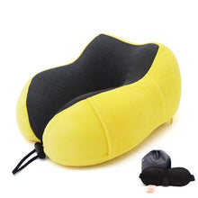 Load image into Gallery viewer, U-Shape Travel Pillow Pure Memory Foam Neck Pillow for Airplane Office Nap Cervical Pillows Flight Sleeping Head Neck Support Memory Cotton Neck Pillow Cervical Vertebra Travel Portable Noon Break Aircraft Neck Pillow For Traveling