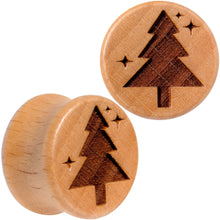 Load image into Gallery viewer, Organic Beechwood Christmas Tree Saddle Plug Set Sizes 8mm to 25mm