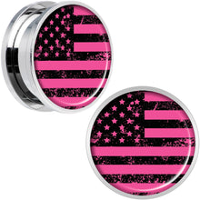 Load image into Gallery viewer, Pink American Flag Steel Screw Fit Plug Set 20mm