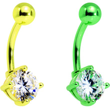 Load image into Gallery viewer, Clear Cubic Zirconia Gem Multicolor Belly Ring Set of 5