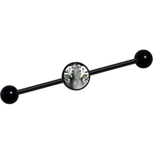 Load image into Gallery viewer, 14G Black White Tiger Eyes Black Industrial Barbell 37mm