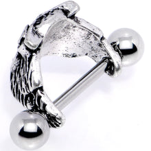 Load image into Gallery viewer, 16G 1/2 Black Gem Flying Owl Helix Cuff Cartilage Earring