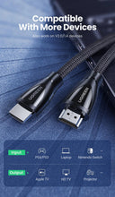 Load image into Gallery viewer, Black HDMI Cable 2.1 8K60Hz 4K120Hz HDMI Splitter HDR10 48Gbps Ultra High Speed 4K 120Hz Braided HDMI Cable Dynamic HDR Vision HDR 10 Compatible With UHD TV Gaming Console
