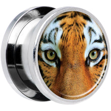 Load image into Gallery viewer, Full Color Tiger Eyes Steel Screw Fit Plug Set 9/16