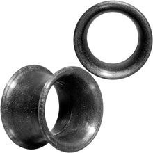 Load image into Gallery viewer, Thin Flexible Metallic Black Silicone Tunnel Plug Set 6mm to 25mm
