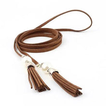 Load image into Gallery viewer, Unique Classic PU Leather Tie Strap Waist Belt For Women Modern Rope Style Design Ladies Waistbands