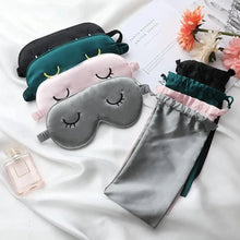 Load image into Gallery viewer, Unique Design Eyelash Embroidery Imitated Silk Sleeping Eye Masks Shading Patch Cover Blindfold With Adjustable Strap Travel Relax Eye Care Tools With Bag