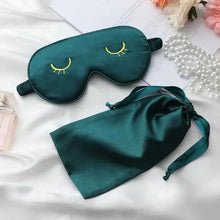 Load image into Gallery viewer, Unique Design Eyelash Embroidery Imitated Silk Sleeping Eye Masks Shading Patch Cover Blindfold With Adjustable Strap Travel Relax Eye Care Tools With Bag