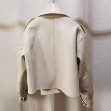 Load image into Gallery viewer, Unique Design Faux Leather Jacket Women Loose Soft Vintage Motorcycle Biker Coat Short Pu Leather Coat Female Punk Autumn Streetwear Outwear