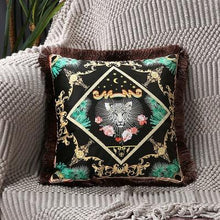 Load image into Gallery viewer, Unique Designed European American Luxury Printed Polyester Cushion Cover Horse printed Lumbar Cover Tassel Edge Modern Throw Pillow Covers Square Decorative Set Cushion Covers For Home Bed Couch Sofa Bench