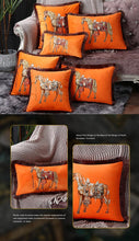 Load image into Gallery viewer, Unique Designed European American Luxury Printed Polyester Cushion Cover Horse printed Lumbar Cover Tassel Edge Modern Throw Pillow Covers Square Decorative Set Cushion Covers For Home Bed Couch Sofa Bench
