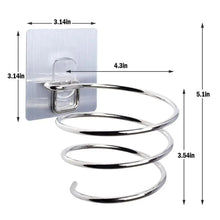 Load image into Gallery viewer, Unique Designed Hair Dryer Holder Blower Organizer Adhesive Wall Mounted Nail Free No Drilling Stainless Steel Stand Tool For Bathroom Bedroom