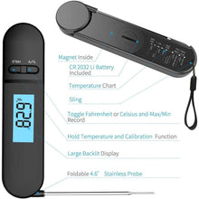 Load image into Gallery viewer, Unique Food Kitchen Digital Meat Thermometer BBQ Instant Read Food Thermometer Waterproof With Backlight And Magnet For Kitchen Cooking Grilling BBQ Backing Liquids Oil Waterproof Kitchen Thermometer For Cooking Tools