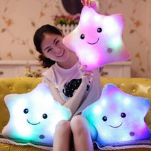 Load image into Gallery viewer, Unique Luminous Pillow Vivid Star Design LED Light Cushion Plush Pillow Night Light Plush Pillows Stuffed Star Pillow Led Light Creative Twinkle Star Glowing LED Night Light Plush Pillows Stuffed Toys For Bedroom Sofa Creative Birthday Gift Toy For Kids