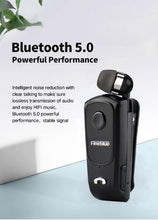Load image into Gallery viewer, Unique Mini Wireless Earphone Retractable Portable Bluetooth Headset Calls Remind Vibration Sport Run Gamer Headphone Portable Design Comfortable HI-FI Stereo Earphones Noise Cancelling Bluetooth Earpiece
