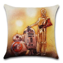 Load image into Gallery viewer, Unique Style Throw Pillow Cover Robot pattern Polyester Linen Cushion cover Decoration For Home House Party Chair Sofa Gift Cute Adorable Cartoon Robot Waving with Robotic Dog Friend Throw Pillow Cover Case Decorative Cushion For Couch Bed