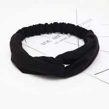 Load image into Gallery viewer, Unique Style Women's Soft Solid Print Headbands Vintage Cross Knot Elastic Hairbands Bandanas Girls Hair Bands Hair Accessories