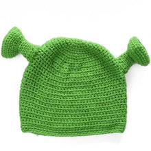 Load image into Gallery viewer, Unisex Balaclava Monster Shrek Hat Wool Winter Knitted Hats Green Party Funny Beanie Skellies Cap for Women Men Pure Handmade Neckerchief with Drawstring Soft Balaclava Pullover Knitted Beanie for Adults Men Women Ski Caps