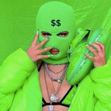 Load image into Gallery viewer, Unisex Balaclava Monster Shrek Hat Wool Winter Knitted Hats Green Party Funny Beanie Skellies Cap for Women Men Pure Handmade Neckerchief with Drawstring Soft Balaclava Pullover Knitted Beanie for Adults Men Women Ski Caps