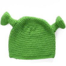 Load image into Gallery viewer, Unisex Balaclava Monster Shrek Hat Wool Winter Knitted Hats Green Party Funny Beanie Skellies Cap for Women Men Pure Handmade Neckerchief with Drawstring Soft Balaclava Pullover Knitted Beanie for Adults Men Women Ski Caps