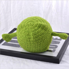 Load image into Gallery viewer, Unisex Balaclava Monster Shrek Hat Wool Winter Knitted Hats Green Party Funny Beanie Skellies Cap for Women Men Pure Handmade Neckerchief with Drawstring Soft Balaclava Pullover Knitted Beanie for Adults Men Women Ski Caps