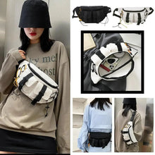 Load image into Gallery viewer, Unisex Casual Stylish Zipper Fanny Black Waist Bag Comfortable Travel Cross Body Bag Large Capacity Bags