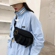 Load image into Gallery viewer, Unisex Casual Stylish Zipper Fanny Black Waist Bag Comfortable Travel Cross Body Bag Large Capacity Bags