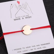 Load image into Gallery viewer, Unisex Charming Bracelet Rectangle Letter Stainless Steel Red Rope Bracelet For Men Women Handmade Rope Bracelet Cool String Friendship Bracelet Adjustable Design For Women
