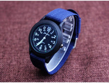 Load image into Gallery viewer, Unisex Fashion Nylon Fabric Kids Children Watch Sport Thin Students Canvas Quartz Dress Wristwatch Military Time Watch Field Outdoor Sport Mens Wristwatch With Slip-Thru Nylon Band