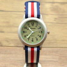 Load image into Gallery viewer, Unisex Fashion Nylon Fabric Kids Children Watch Sport Thin Students Canvas Quartz Dress Wristwatch Military Time Watch Field Outdoor Sport Mens Wristwatch With Slip-Thru Nylon Band
