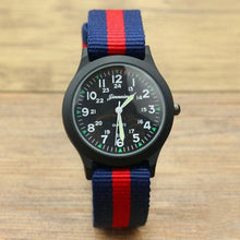 Load image into Gallery viewer, Unisex Fashion Nylon Fabric Kids Children Watch Sport Thin Students Canvas Quartz Dress Wristwatch Military Time Watch Field Outdoor Sport Mens Wristwatch With Slip-Thru Nylon Band