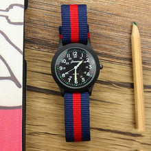 Load image into Gallery viewer, Unisex Fashion Nylon Fabric Kids Children Watch Sport Thin Students Canvas Quartz Dress Wristwatch Military Time Watch Field Outdoor Sport Mens Wristwatch With Slip-Thru Nylon Band