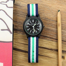 Load image into Gallery viewer, Unisex Fashion Nylon Fabric Kids Children Watch Sport Thin Students Canvas Quartz Dress Wristwatch Military Time Watch Field Outdoor Sport Mens Wristwatch With Slip-Thru Nylon Band