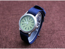 Load image into Gallery viewer, Unisex Fashion Nylon Fabric Kids Children Watch Sport Thin Students Canvas Quartz Dress Wristwatch Military Time Watch Field Outdoor Sport Mens Wristwatch With Slip-Thru Nylon Band