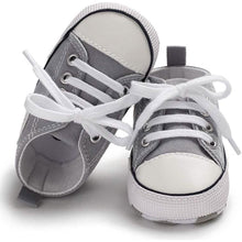 Load image into Gallery viewer, Unisex High Top Sneaker Soft Anti-Slip Sole Newborn Infant Denim Shoes