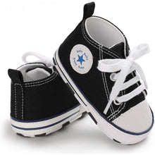 Load image into Gallery viewer, Unisex High Top Sneaker Soft Anti-Slip Sole Newborn Infant Denim Shoes