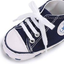 Load image into Gallery viewer, Unisex High Top Sneaker Soft Anti-Slip Sole Newborn Infant Denim Shoes