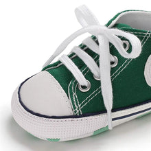 Load image into Gallery viewer, Unisex High Top Sneaker Soft Anti-Slip Sole Newborn Infant Denim Shoes