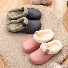 Load image into Gallery viewer, Unisex Home Winter Clogs Indoor Fur Warm Slippers For Women New Fashion Footwear Winter Slippers Home House Shoes Warm Plush Fleece Lining Garden Clogs Outdoor Indoor Clogs
